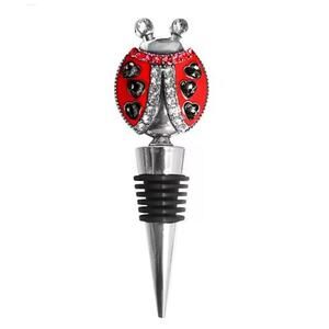 Modern Expressions Wine Bottle Stopper Ladybug Bejeweled Stones Silicone NWT